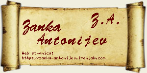 Žanka Antonijev vizit kartica